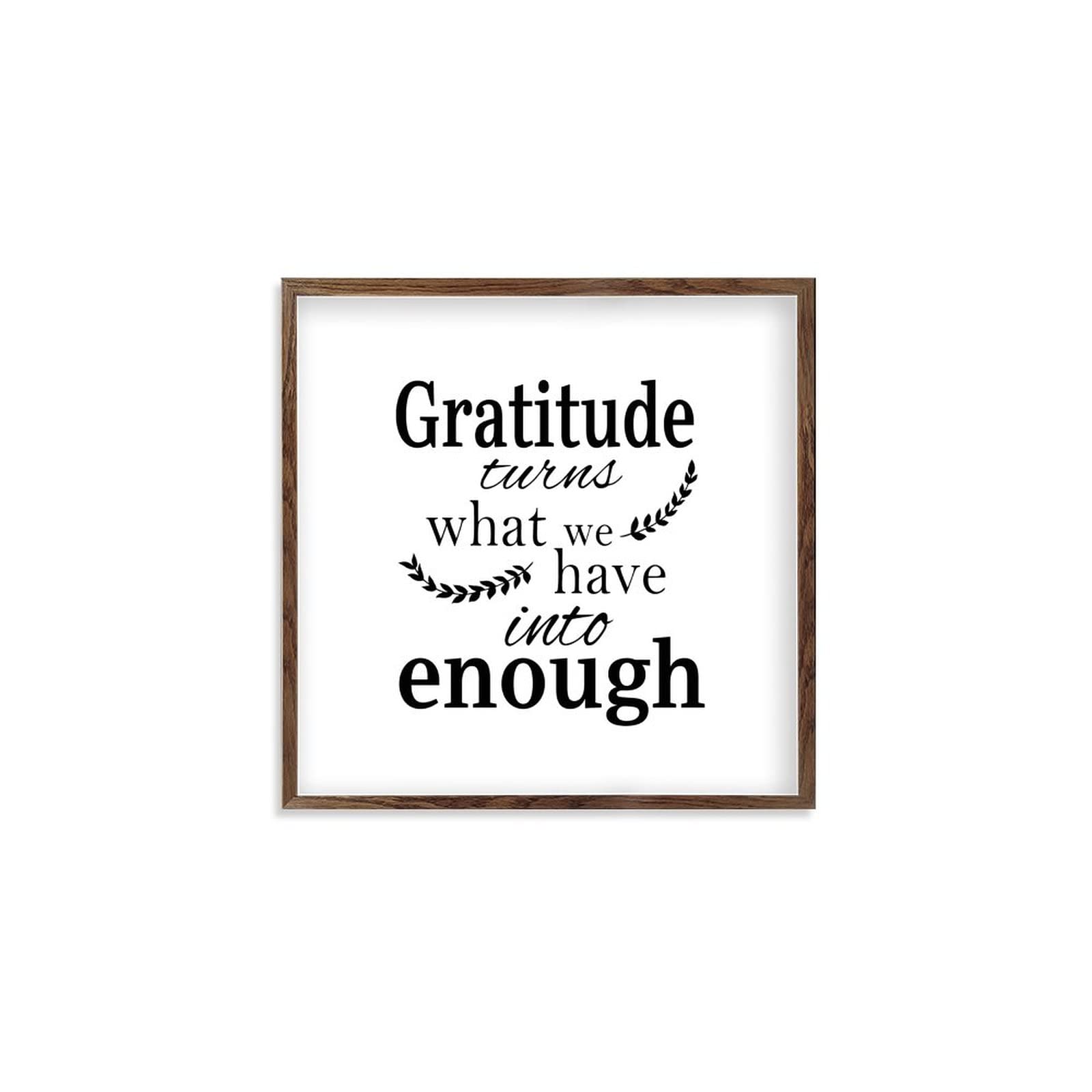 Wood Sign with Gratitude Quote - Farmhouse Wall Decor for Living Room & Bathroom