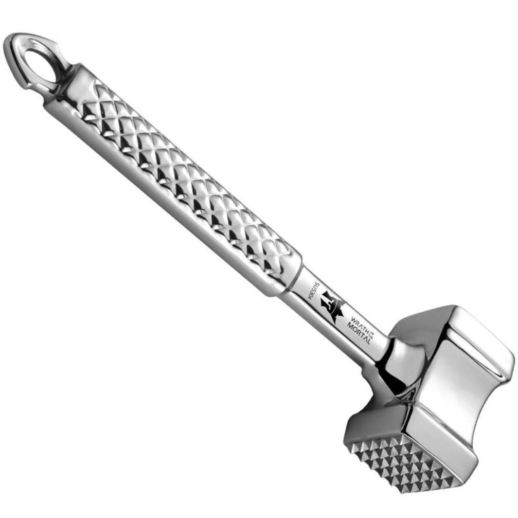 Stainless Steel Meat Tenderizer Hammer - Dual-Sided Meat Pounder Mallet for Steak, Beef, Veal, Chicken & Lamb - Heavy Duty Kitchen Tool for Tenderizing & Flattening Meat - Perfect for Grilling, Cooking & Meal Prep