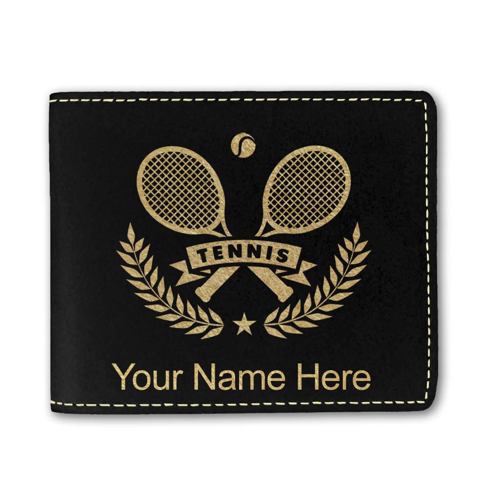 Genuine Faux Leather Wallet with Free Personalized Engraving & Premium Tennis Rackets - Perfect for Everyday Use, Sports & Gift Giving