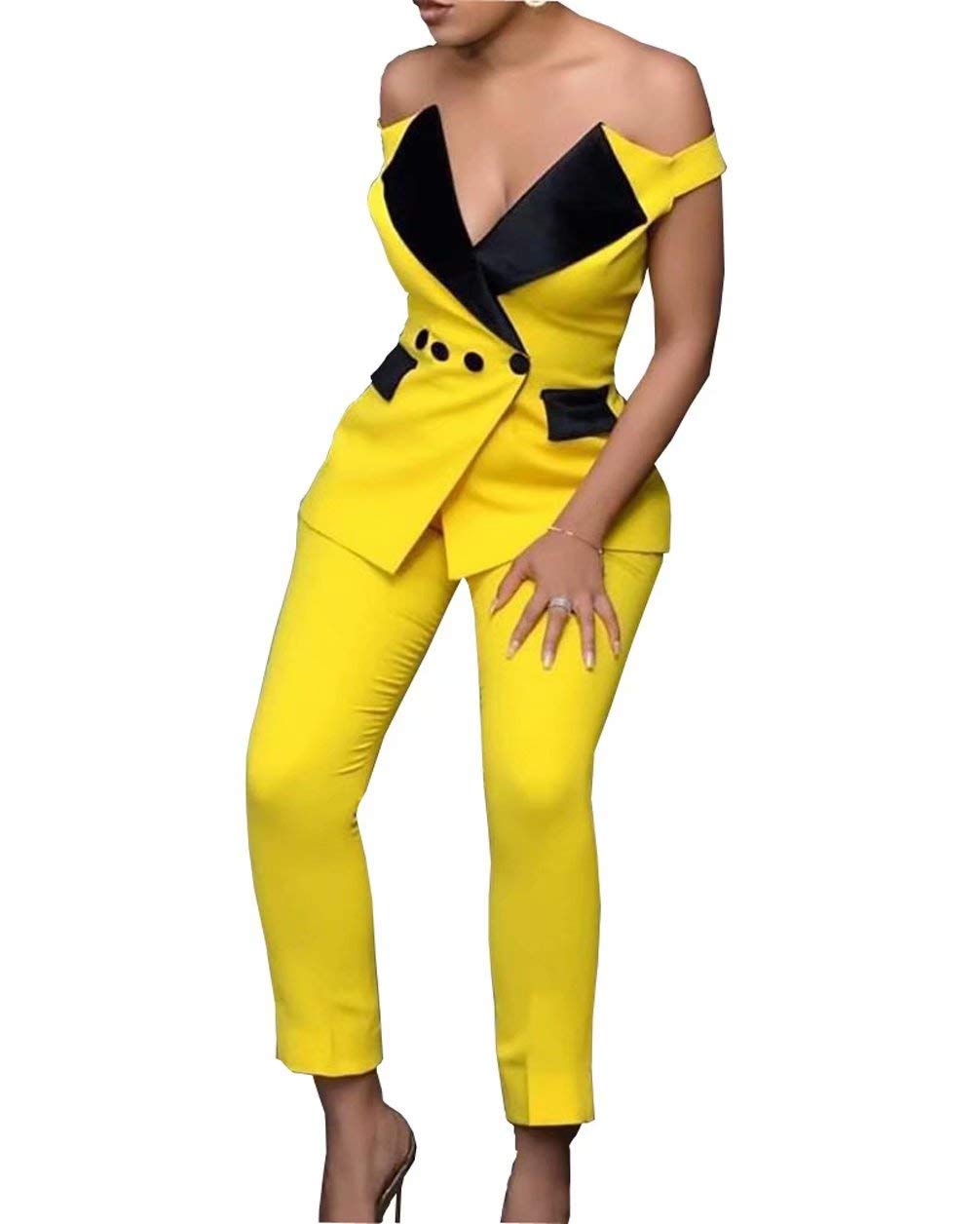 Women's Off Shoulder Pant Suit Cocktail Party Dress - Elegant Formal Evening Jumpsuit for Wedding, Prom & Special Occasions | 2021 Fashion Trend