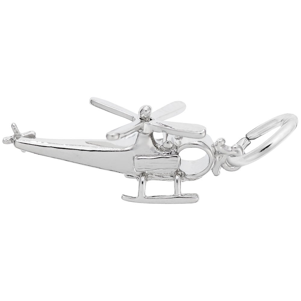 Helicopter Charm for Jewelry Making - Sterling Silver Helicopter Pendant for Bracelets & Necklaces - Perfect for DIY Crafting, Gifts, and Aviation Enthusiasts