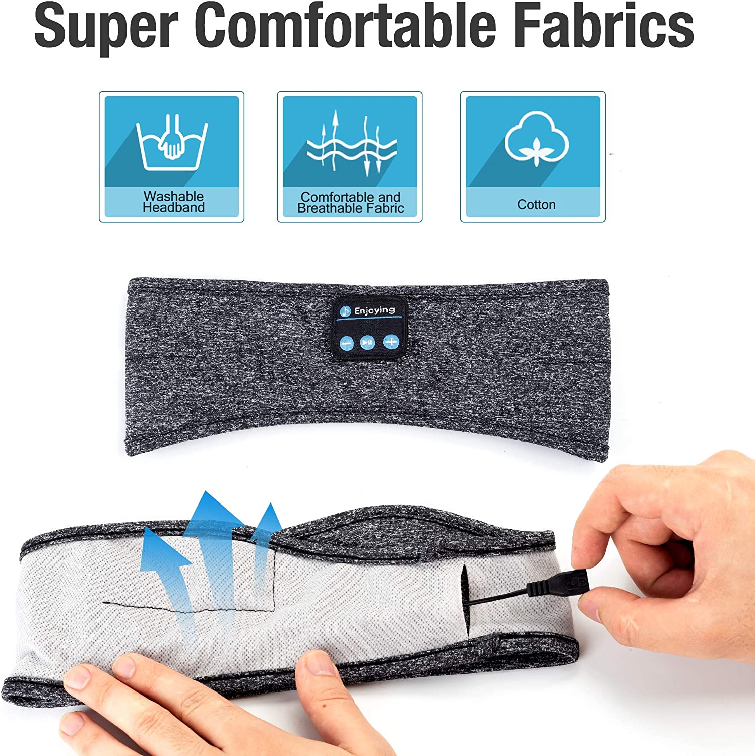 Wireless Bluetooth Sleep Headphones - Comfortable Sports Headband with Built-in Speakers for Side Sleepers, Meditation & Nighttime Relaxation