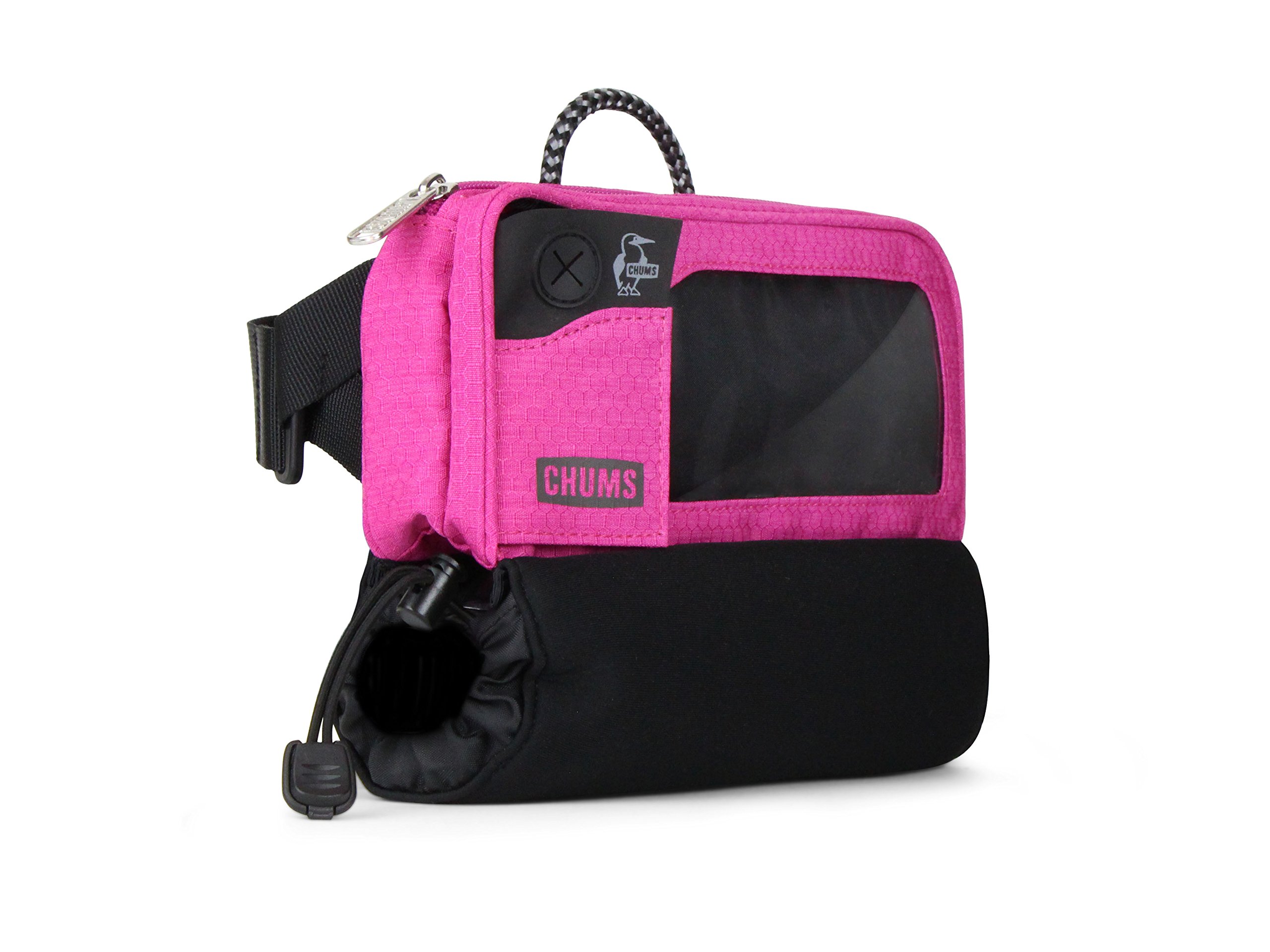 Chums Hydro Jam Waist Pack - Waterproof Phone Case & Bottle Holder for Hiking, Running, Travel (Pink/Black) - Perfect for Outdoor Adventures & Daily Use
