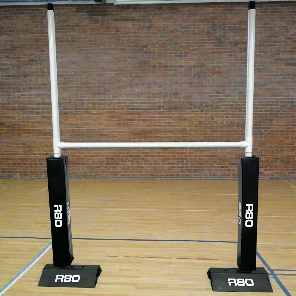 R80 Junior Portable Rugby Goal Posts - All Surface Set for Kids & Youth - Perfect for Backyard, School, and Club Training