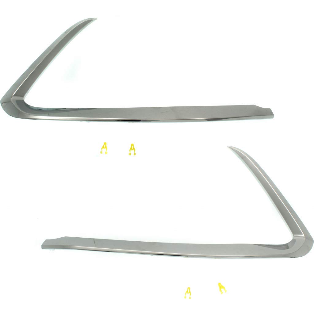 Mazda CX-9 Bumper Trim Chrome Molding Set (2016-2020) - Front Driver & Passenger Side Pair MA1046103 + MA1047103 | Perfect Fit & Easy Installation for Enhanced Vehicle Appearance