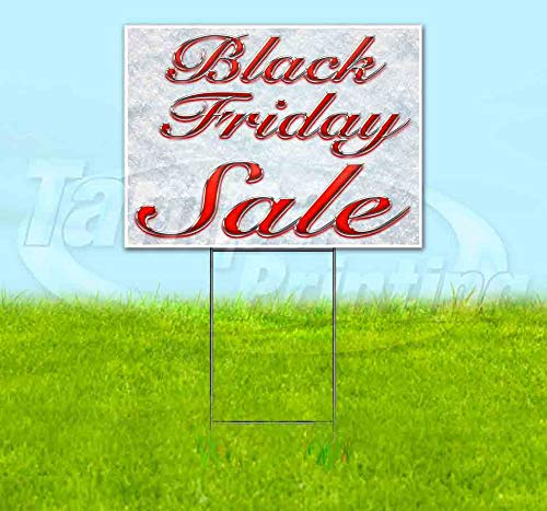 Black Friday Sale - 18x24 Inch Weatherproof Yard Sign with Metal Step Stake | Bulk Discounts & Multi-Pack Options | Durable Advertising Sign for Holidays, Events & Promotions | Made in USA