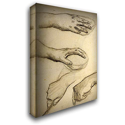 Vincent Van Gogh 'Four Hands, Two Holding Bowls' 18x24 Inch Gallery Wrapped Canvas Art Print - Perfect for Living Room, Bedroom & Office Wall Decor