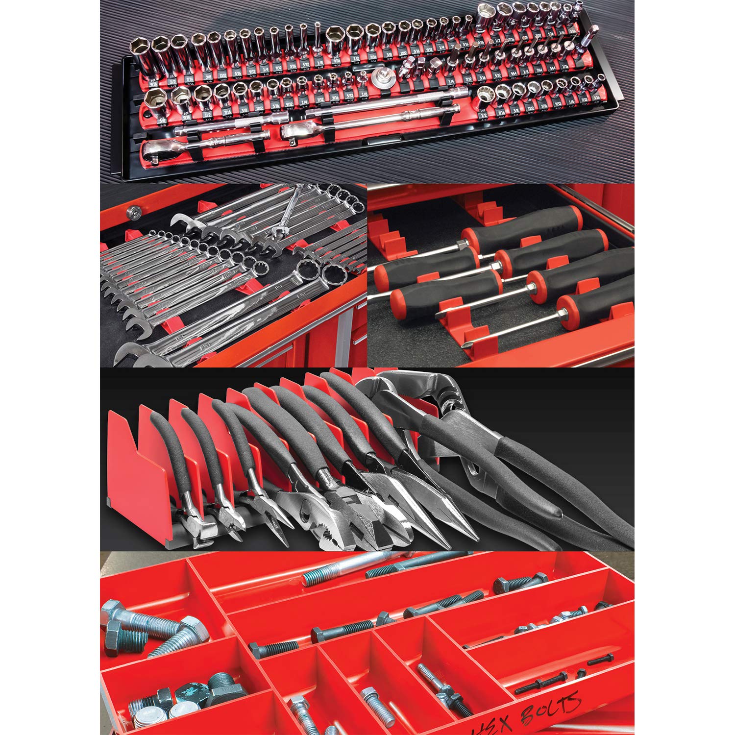ERNST Tool Organizer Pro Pack - Heavy Duty Wrench & Socket Organizer for Mechanics & DIY - Perfect for Toolboxes, Garages & Workshops