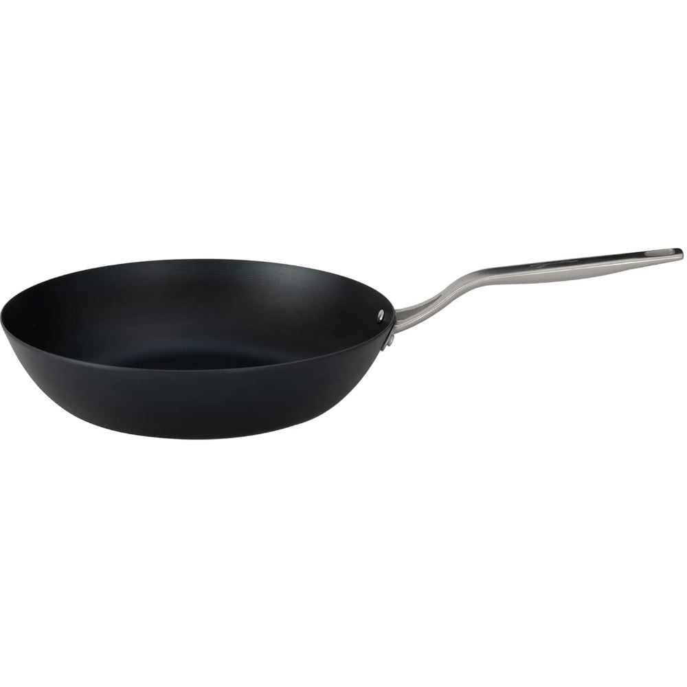 LAGOSTINA L700040730 30cm Blue Carbon Steel Wok Pan - Professional Stir Fry, Sauté & Deep Frying for Home Cooking & Asian Cuisine