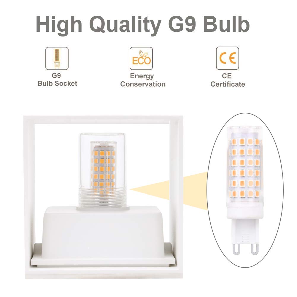 Klighten 4-Pack Modern LED Wall Lights - 9W Warm White 3000K Indoor/Outdoor Lighting Fixtures with G9 Bulbs Included - Perfect for Bedroom, Living Room, Hallway & Home Decor | Energy-Efficient & Weather-Resistant