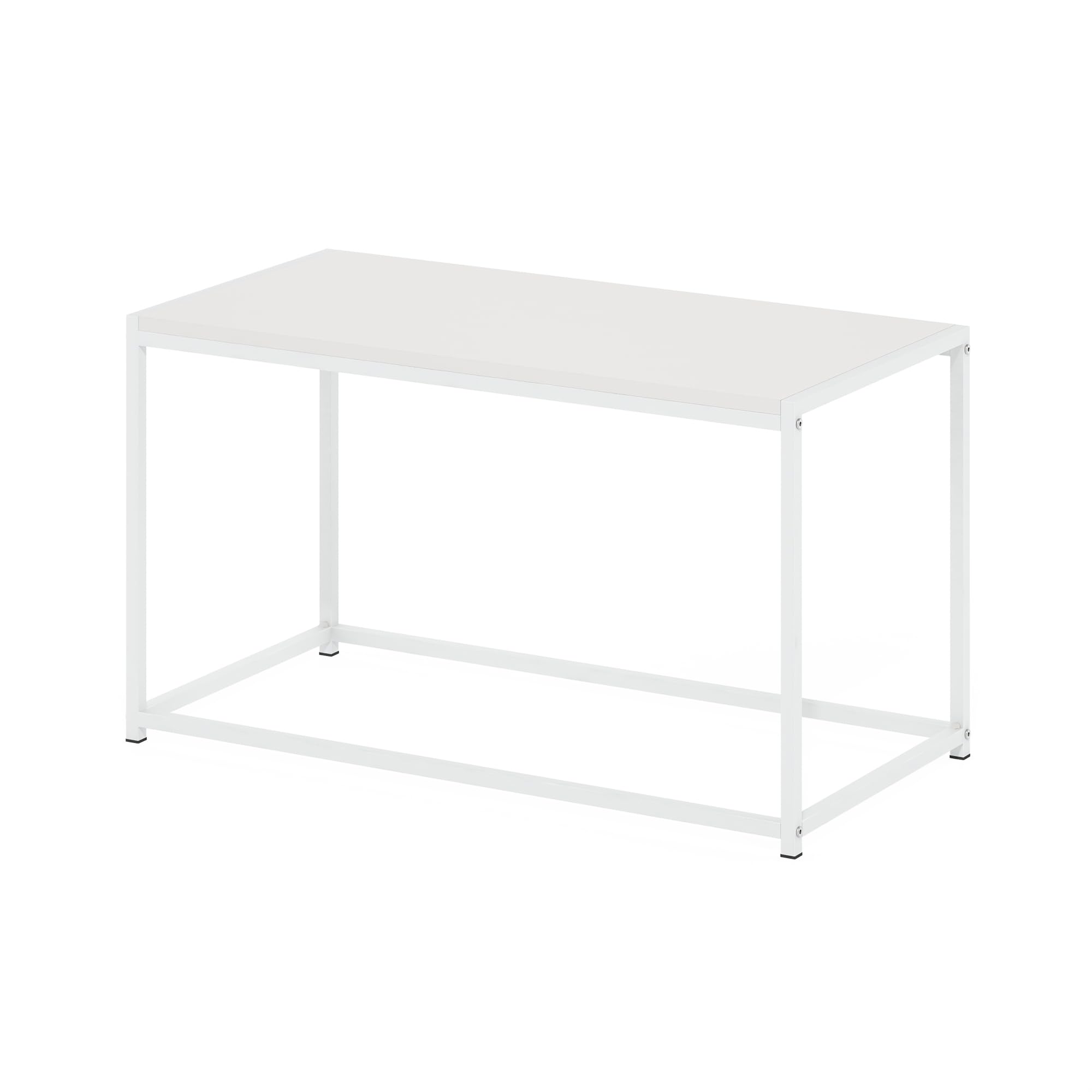 Furinno Camnus Modern Living Room Coffee Table - Solid White Finish, Compact & Stylish for Small Spaces - Perfect for Apartments, Dorms, and Cozy Home Decor