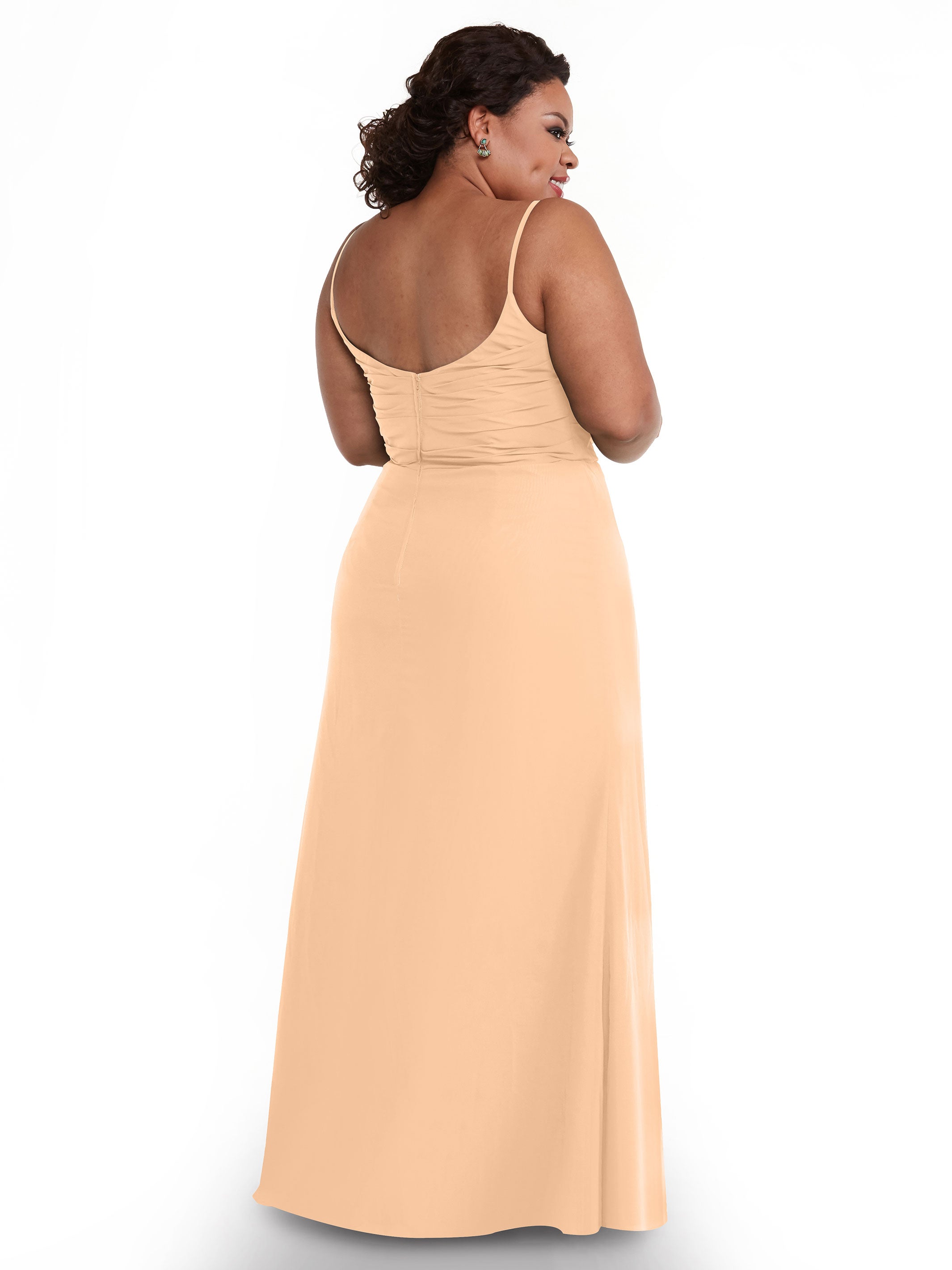 Elegant 80169 Chiffon Sheath Bridesmaid Dress with Pleated Bodice - Perfect for Weddings, Formal Events & Special Occasions