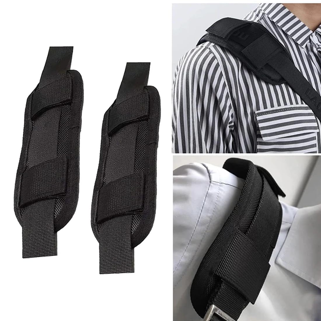 **Detachable Shoulder Strap Pad - 2 Pack Comfortable Cushion for Backpacks, Cameras, Laptops, Messenger Bags & Rifle Slings - Ideal for Hiking, Travel & Outdoor Activities**