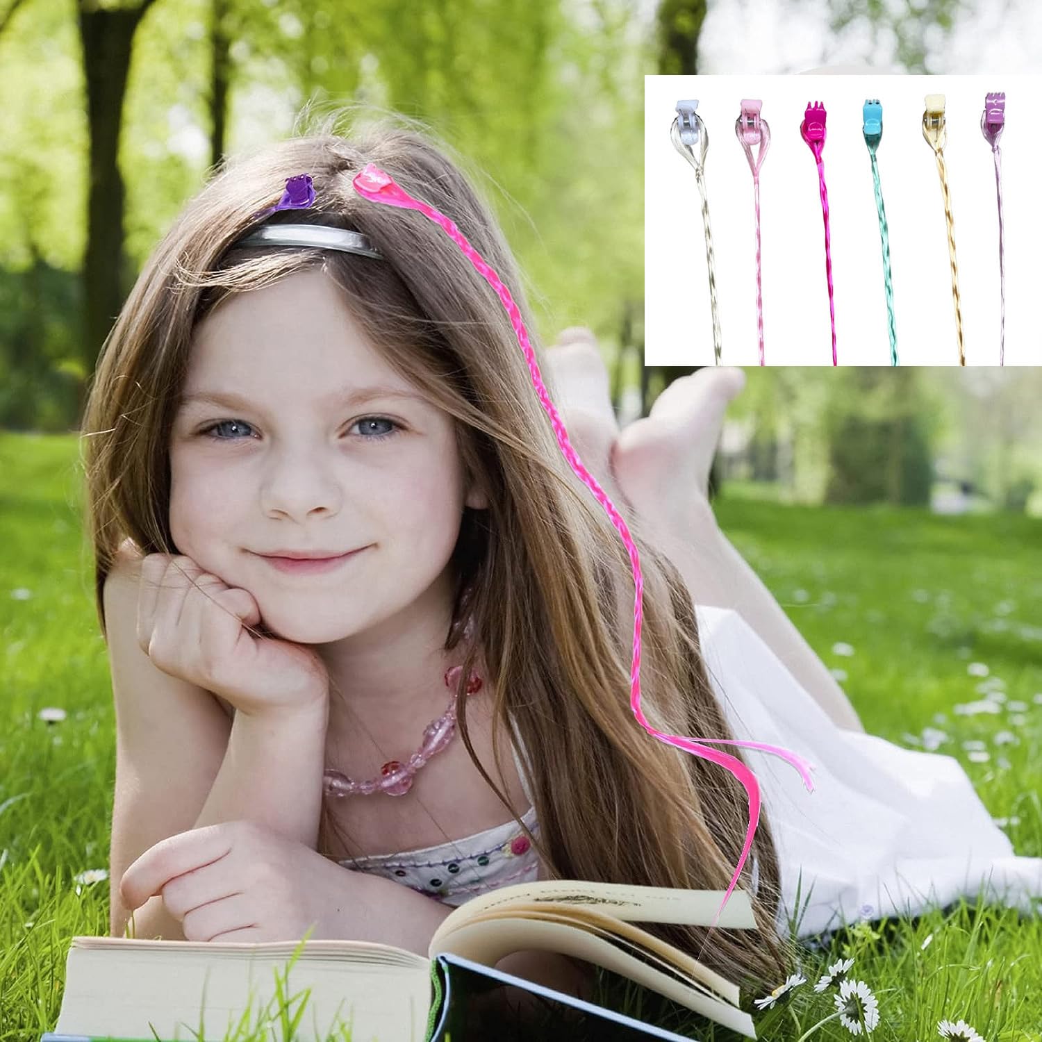 Osceola Clip-in Hair Extensions for Women & Girls - 12-Piece Set of Colorful Artificial Hair Strips | Fashionable Side Hair Extensions for Parties, Cosplay & Daily Styling