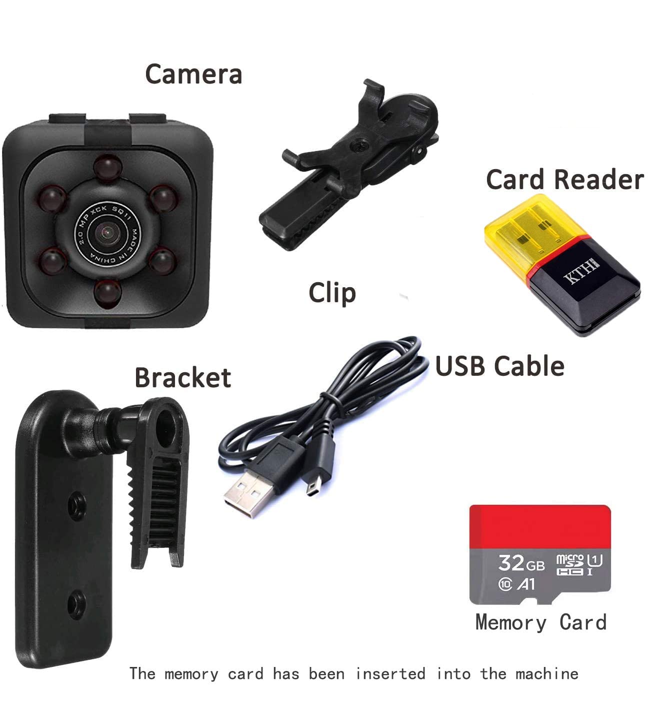Mini Spy Camera with 32GB SD Card - HD Hidden Camera with Night Vision & Motion Detection | Wireless Nanny Cam for Home Security, Baby Monitor, Pet Surveillance & Office Use
