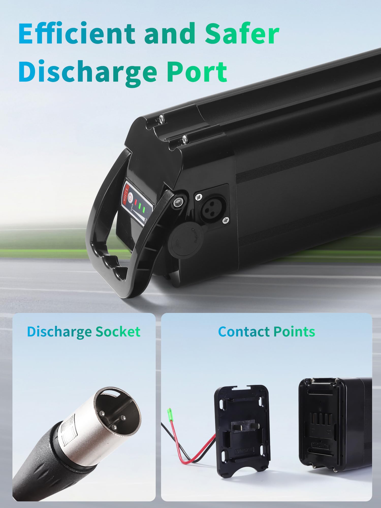 48V 20Ah Lithium Electric Bike Battery - Folding E-Bike Replacement Battery with 2A Fast Charger & Safety Lock | US Stock | Perfect for Commuting, City Riding & Outdoor Adventures