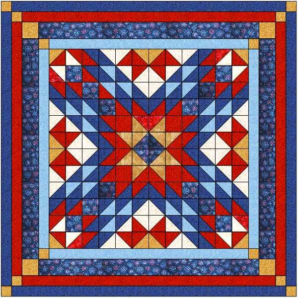 Patriotic Star Quilt Kit with Pre-Cut Fabric Squares | Ready to Sew | Red White & Blue Quilting Supplies for DIY Home Decor & Americana Crafts | Perfect for Bedding, Wall Hangings & Gift Giving
