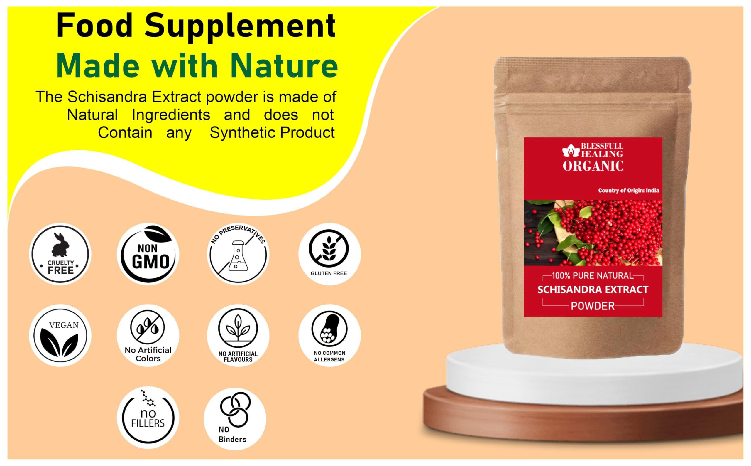 Organic Schisandra Extract Powder 100% Pure Natural 300g (10.58oz) - Immune Support & Stress Relief Supplement for Energy & Wellness
