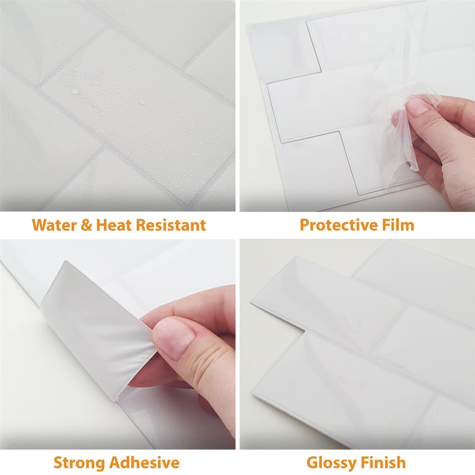 40-Pack Peel and Stick Self-Adhesive Wall Tiles - 12