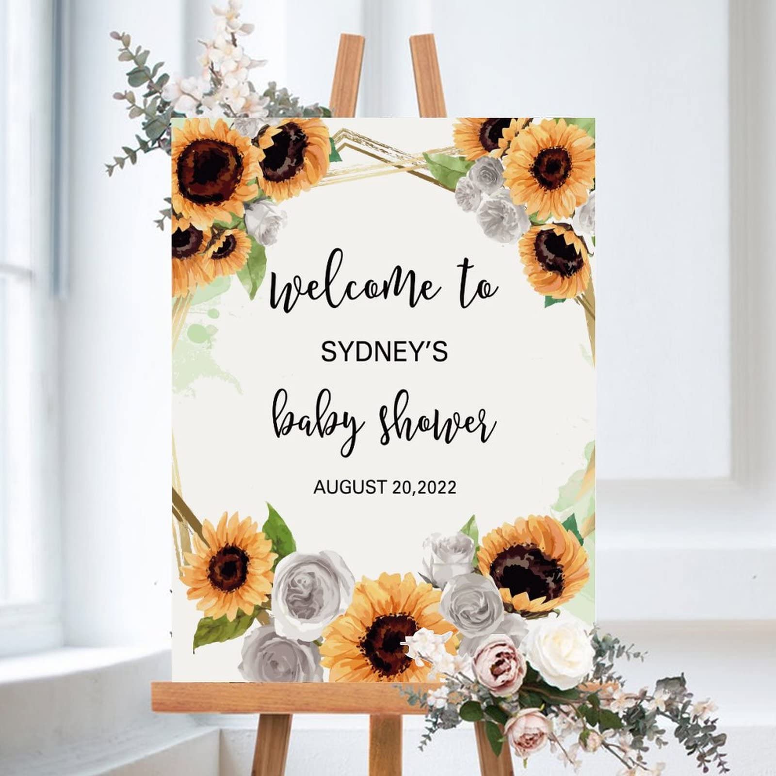 Custom Floral Baby Shower Welcome Sign - Personalized Pink Watercolor Girl Baby Shower Party Decoration - Perfect for Nursery Decor, Gender Reveal & First Birthday Celebrations
