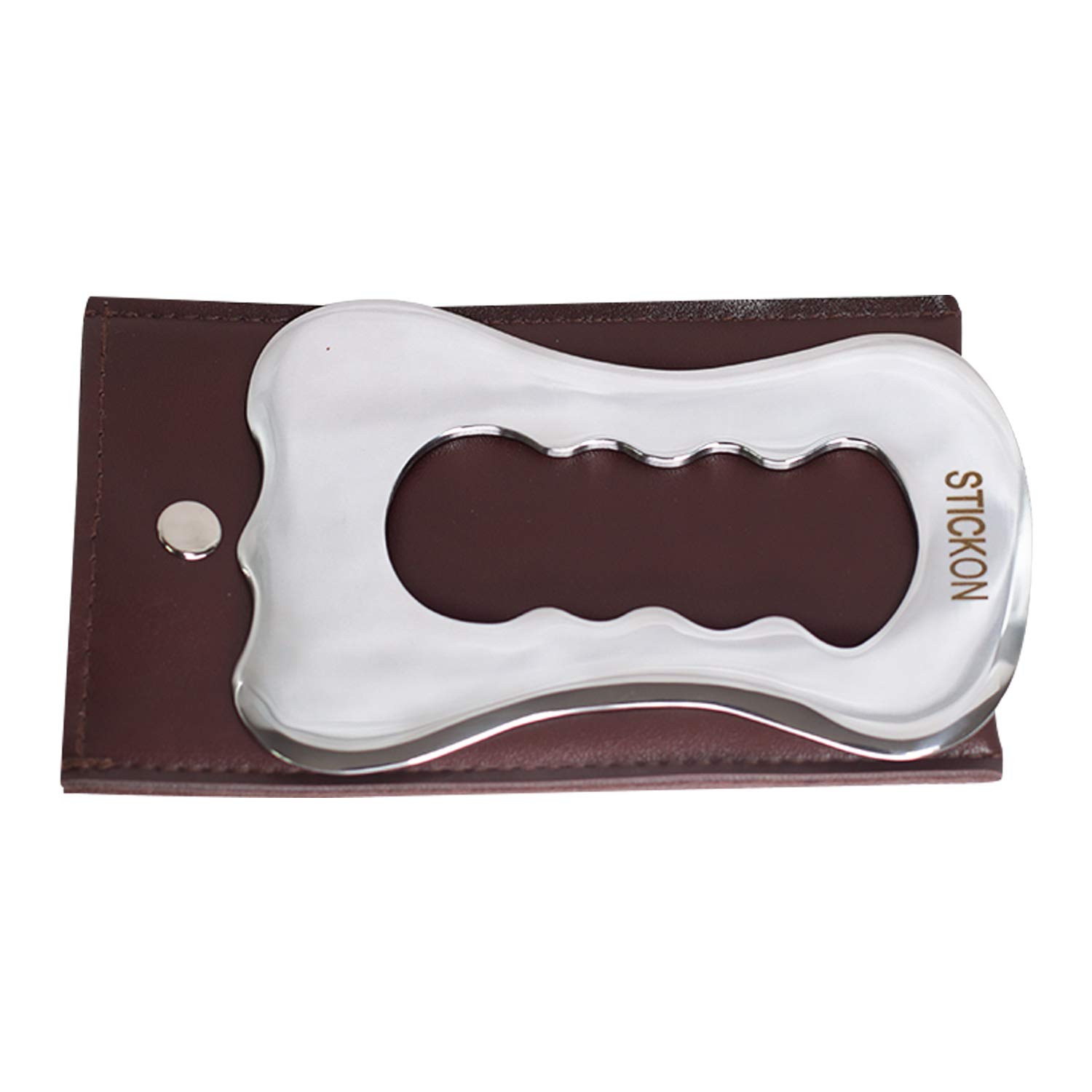 STICKON Stainless Steel Gua Sha Scraping Massage Tool - Professional IASTM Therapy Instrument for Soft Tissue Mobilization & Muscle Recovery | Perfect for Facial Massage, Body Therapy & Pain Relief (STICKON-04)