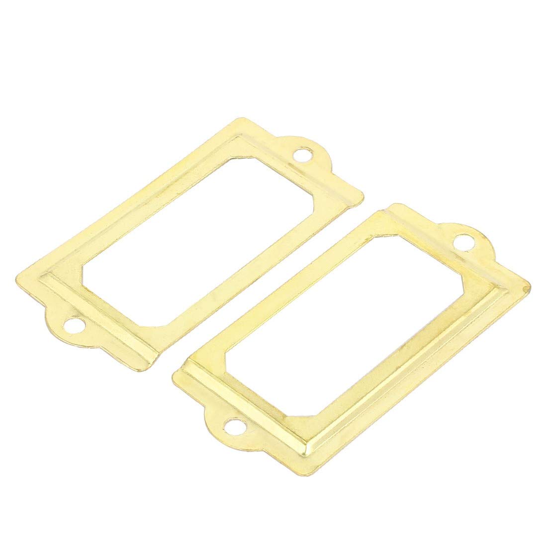 Professional 70mm x 33mm Gold Tone Iron Label Holder Frame - 50pcs Set for Pharmacy, Office & Retail Organization - Durable Drawer Tag for Medicine Bottles, Files & Product Labeling