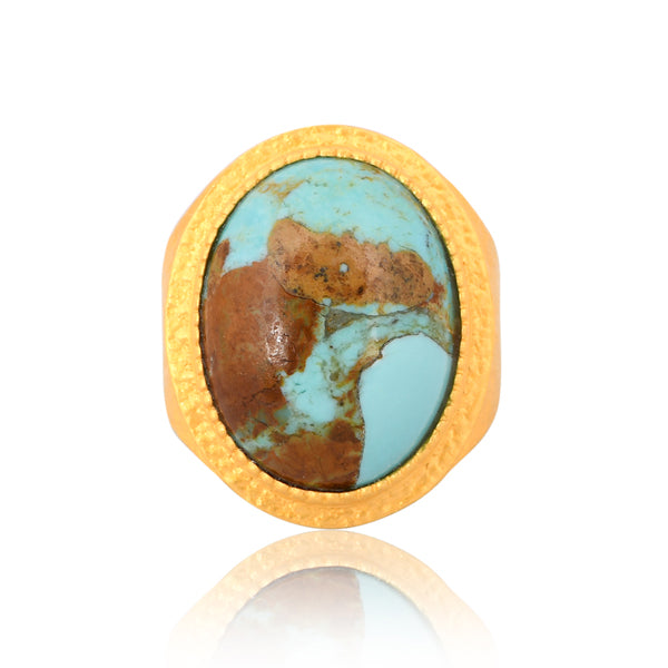Blue Lagoon Statement Ring - Turquoise Gemstone Jewelry for Women | Elegant Boho Fashion Accessory for Parties, Weddings & Everyday Wear