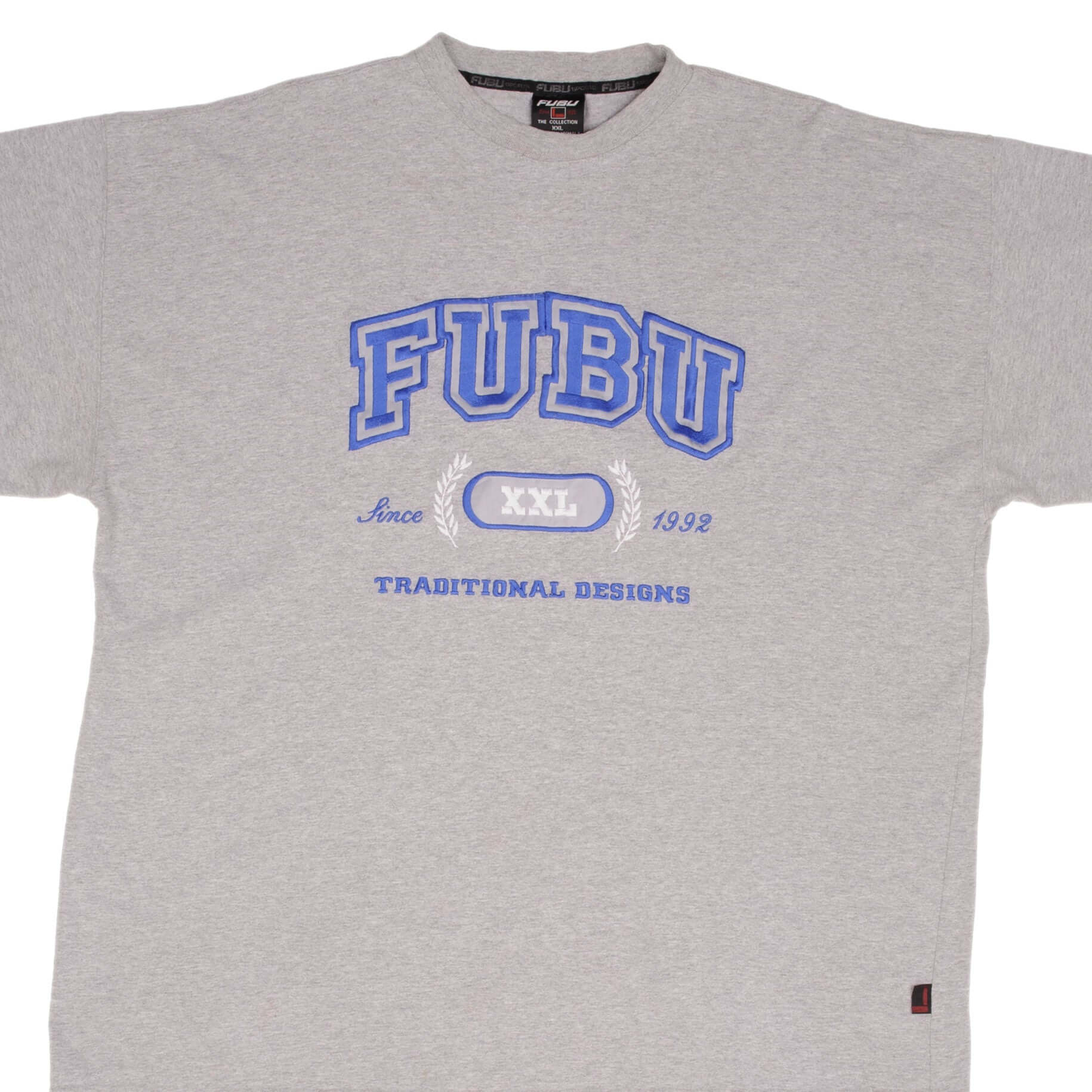 Vintage FUBU Gray Tee Shirt 2000s - Size 2XL - Men's Retro Streetwear for Casual Outfits & Hip Hop Fashion