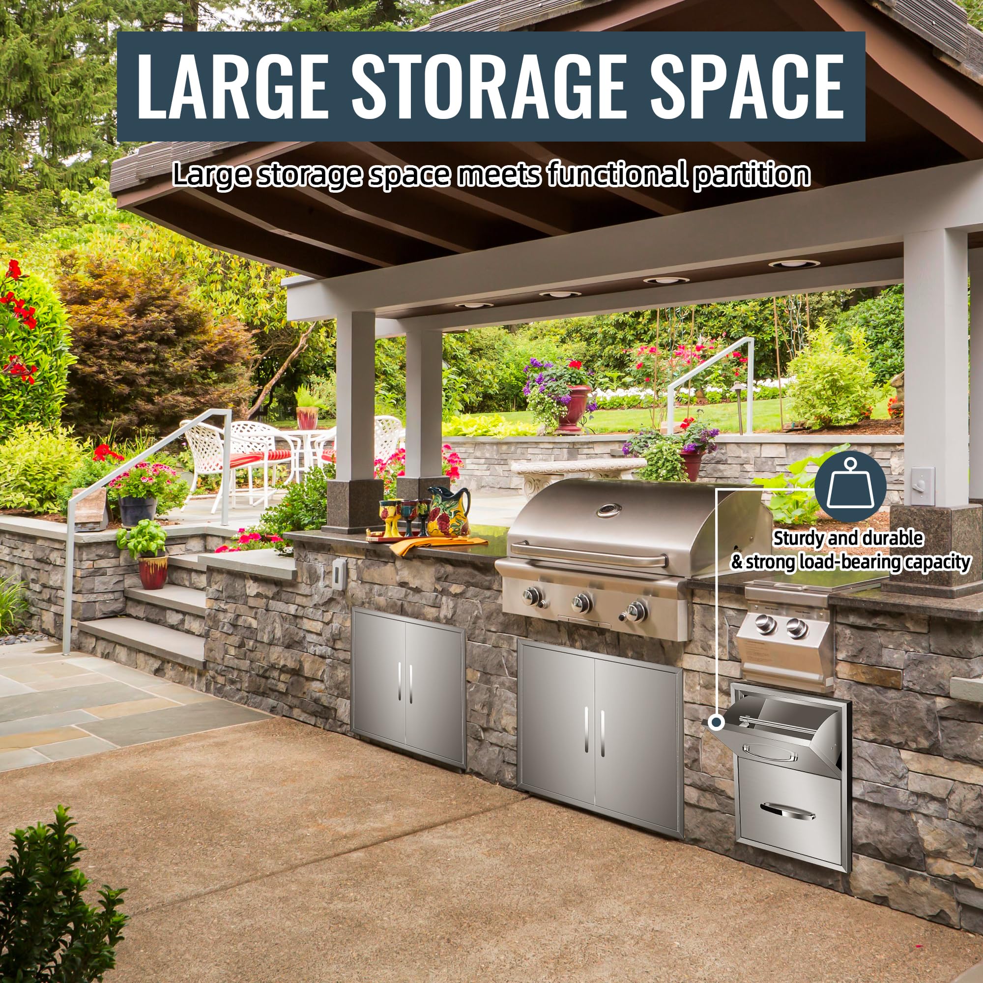 Stainless Steel Outdoor Kitchen Drawers - 16