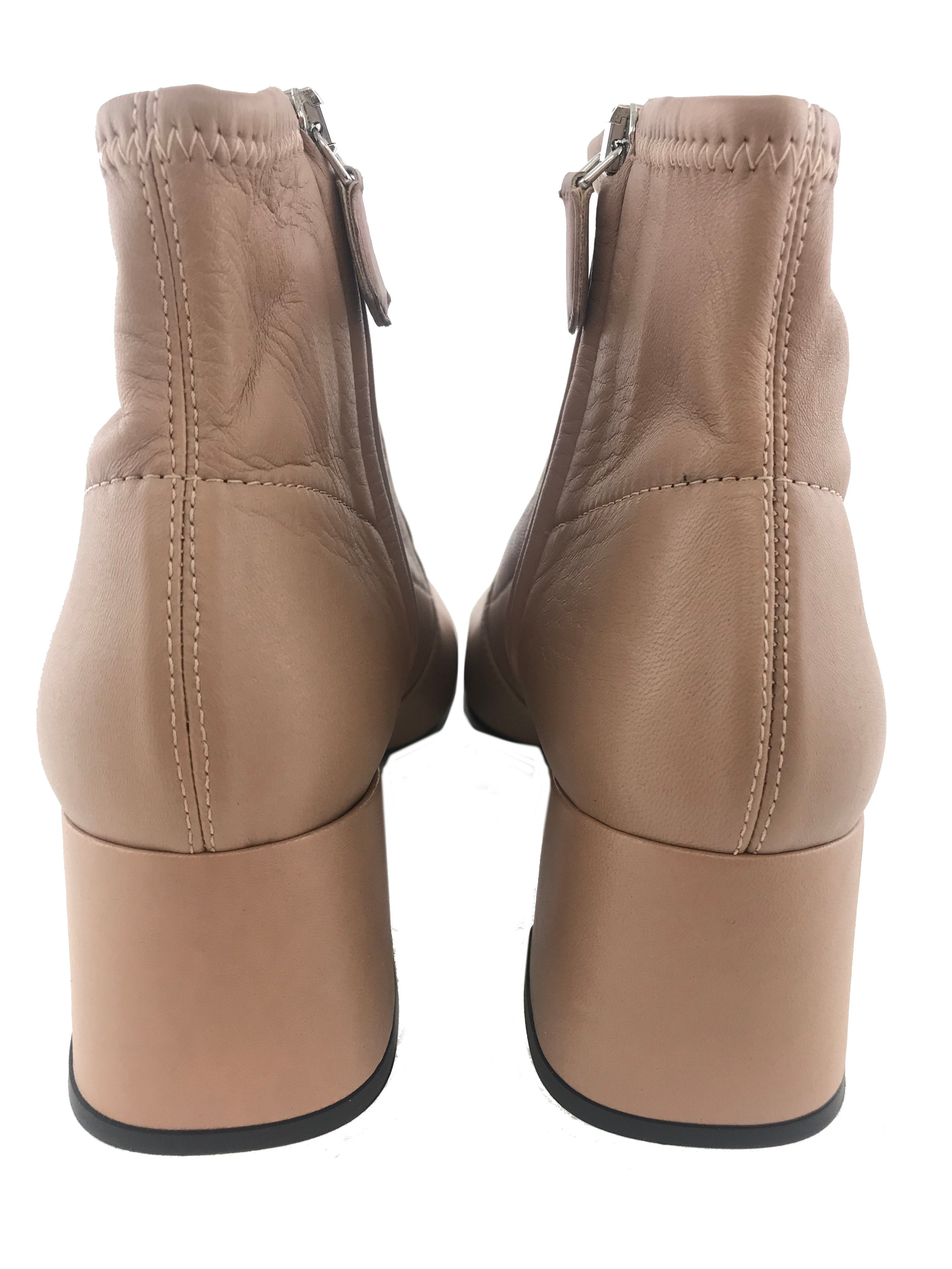 Prada Leather Side Zip Ankle Boots Women's Size 7 - Stylish & Comfortable for Office, Party & Night Out
