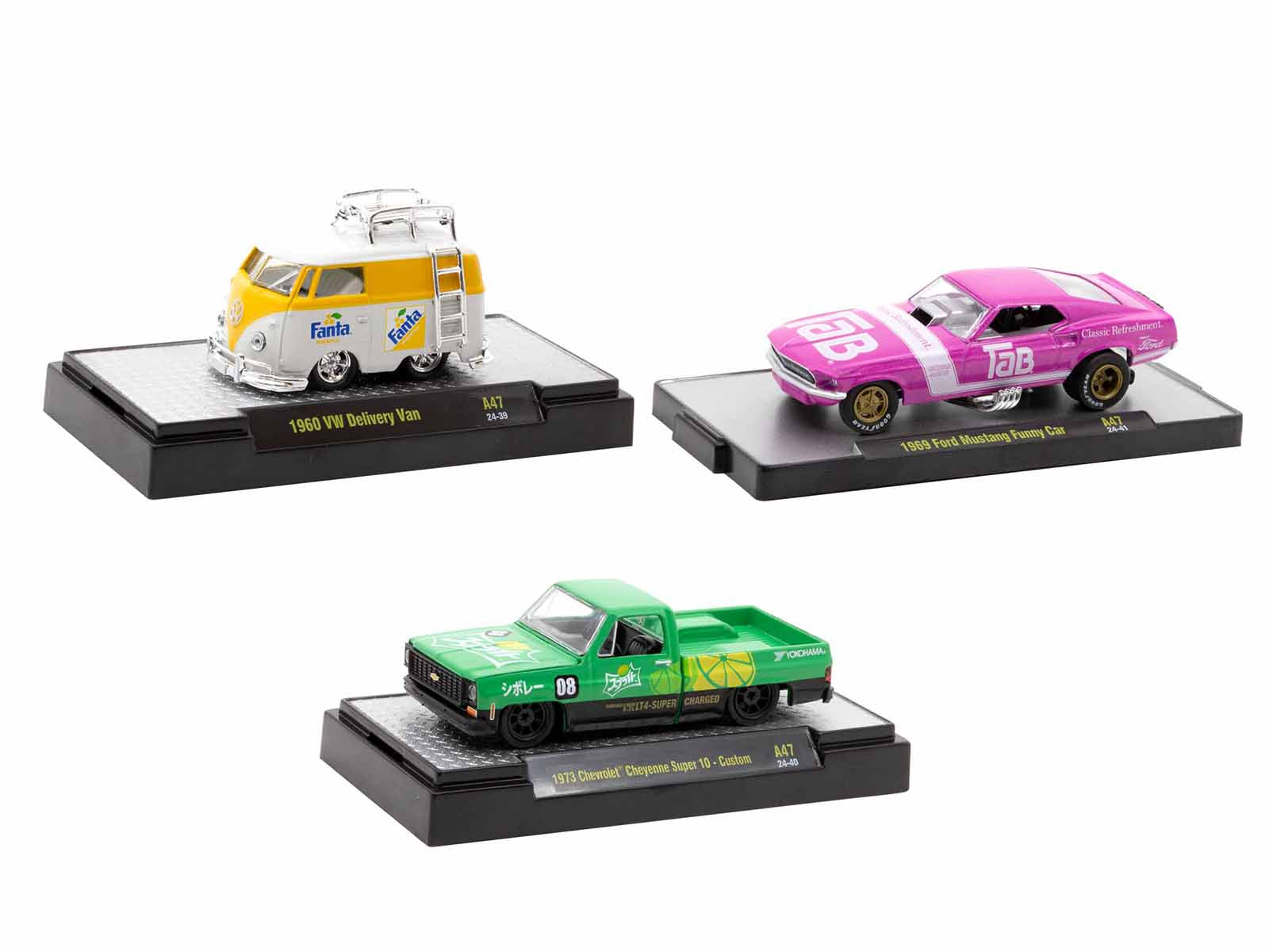 M2 Machines 1/64 Diecast Model Cars - Limited Edition Sodas Set of 3 (Release 47, Only 9250 Made Worldwide) - Perfect for Collectors, Display Cases, and Diecast Enthusiasts