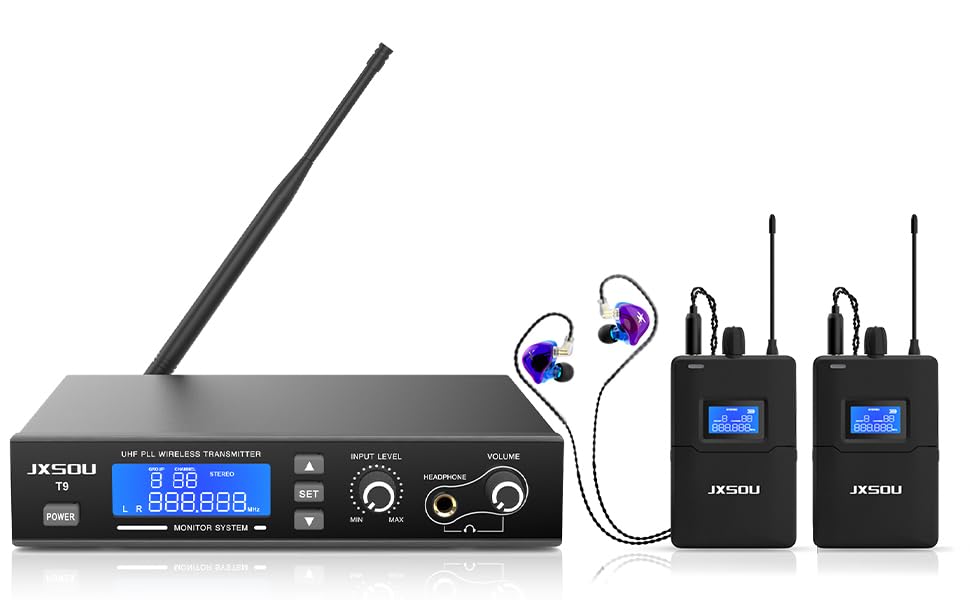 Wireless IEM System 550-580MHz with 2 Receivers for Live Performance