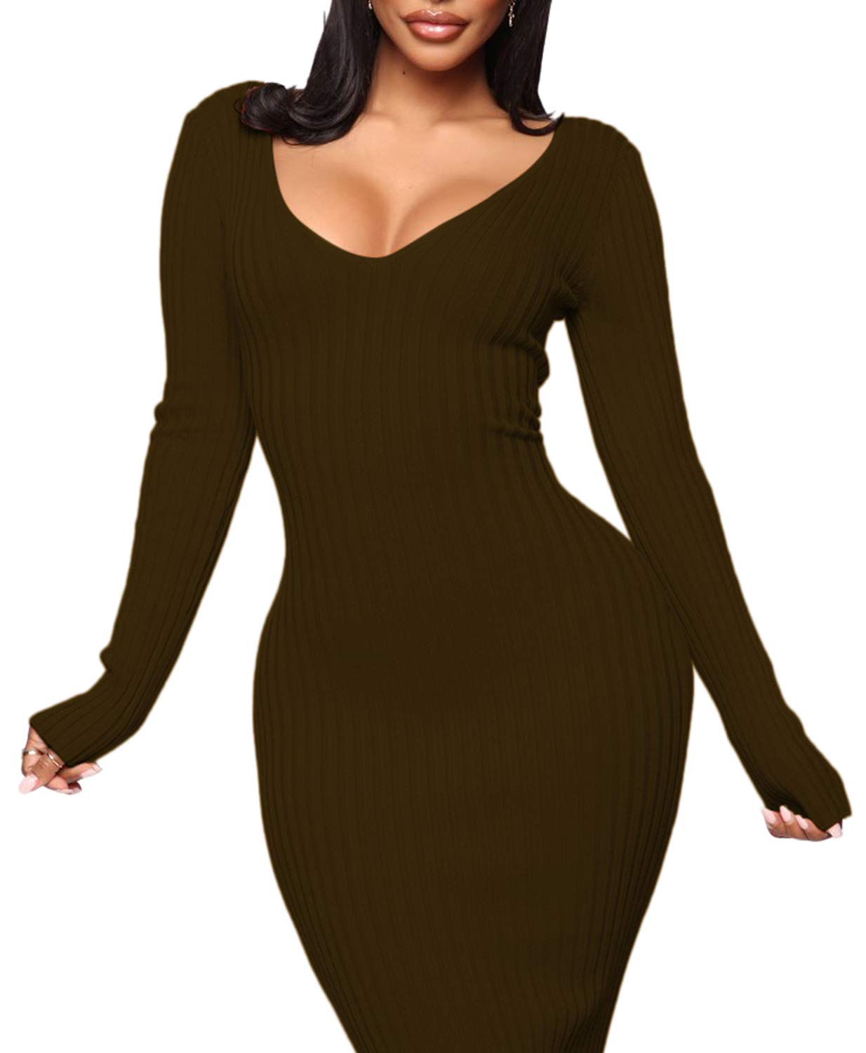 SheKiss Women's Plus Size Off Shoulder Sweater Dress - Long Sleeve Bodycon Business Cardigan for Work & Office Outfits | Professional Attire, Formal Wear, Business Casual Style