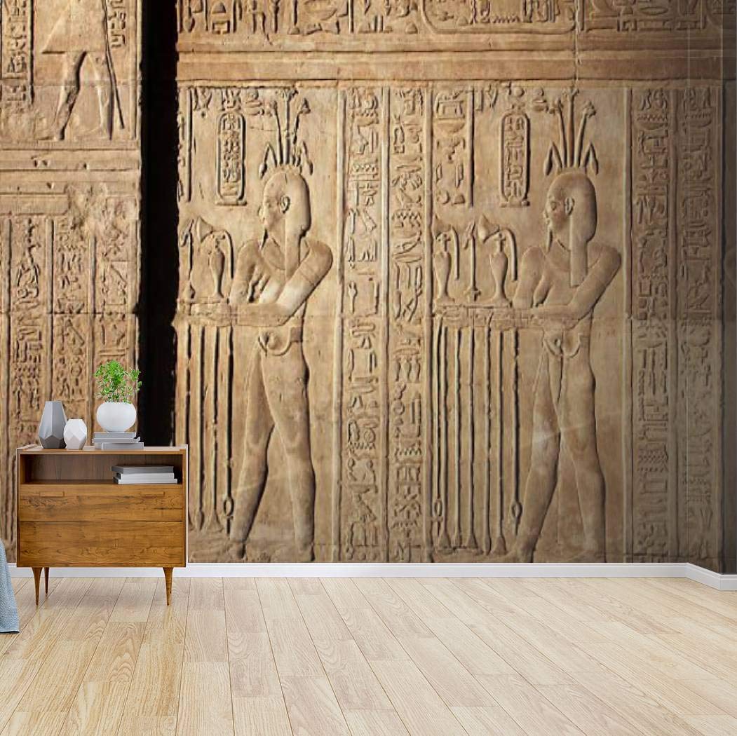 Egyptian Hieroglyphics Wall Mural - Peel and Stick Self-Adhesive Wallpaper, Large Removable Vinyl Film for Home Decor - Perfect for Living Rooms, Bedrooms & Office Spaces