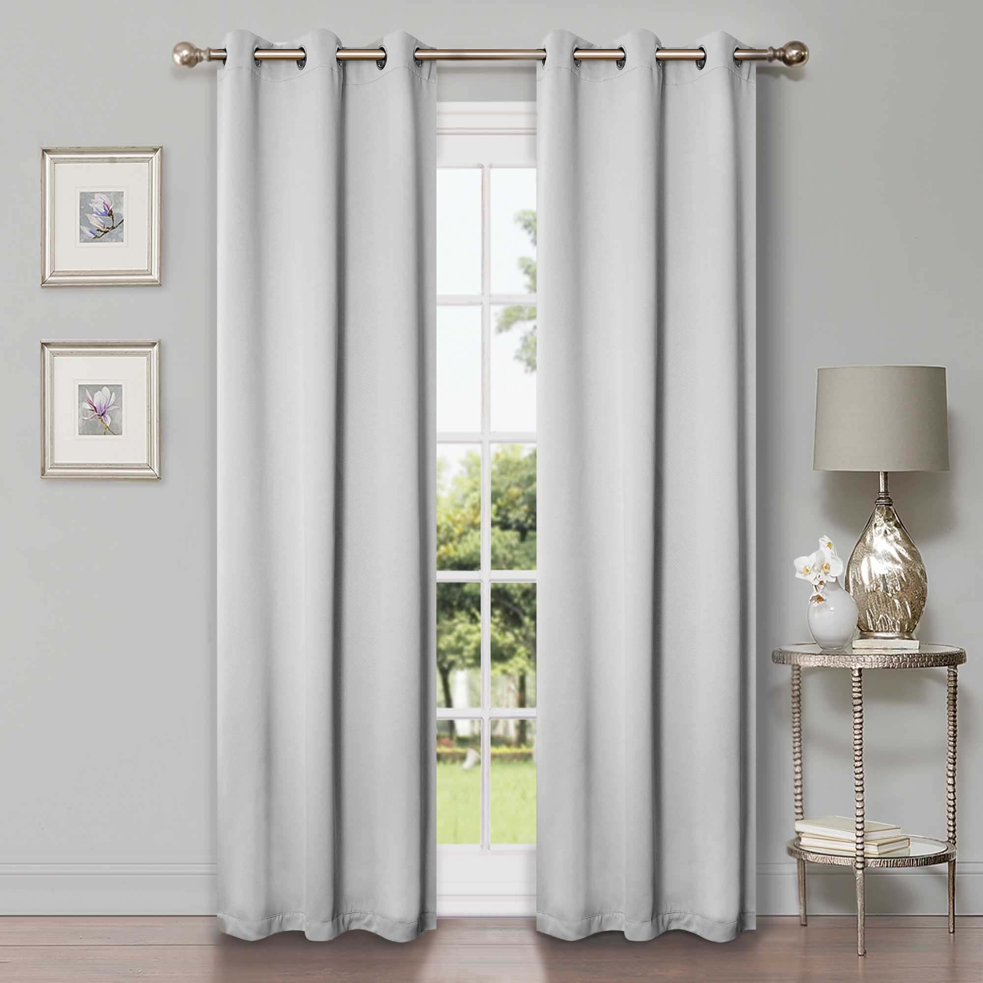 Solid Classic Modern Grommet Blackout Curtain Set - Thermal Insulated Window Drapes for Bedroom & Living Room - Noise Reducing Room Darkening Curtains for Better Sleep
