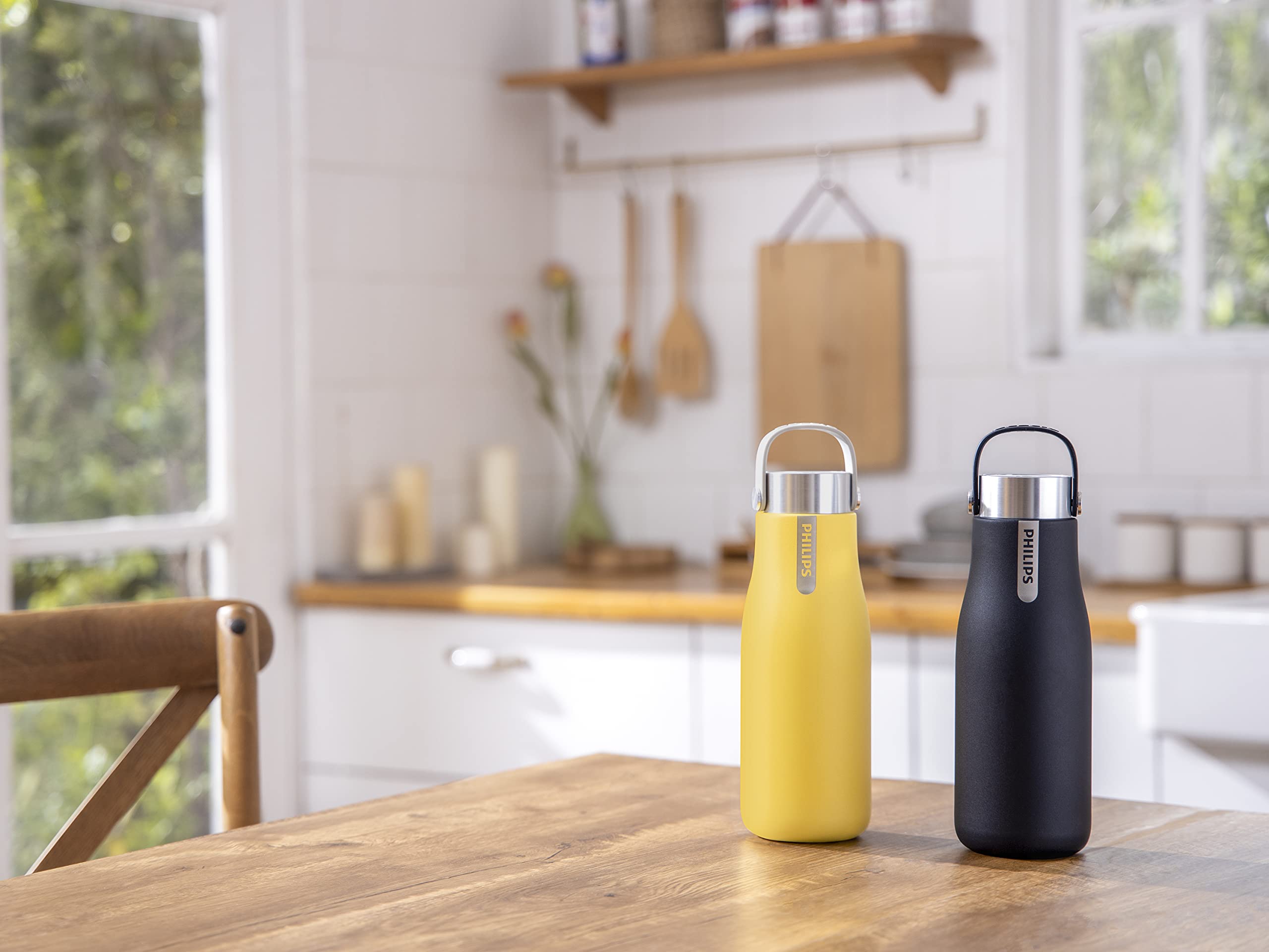 Philips Go Zero Smart UV Wasserfilter Schwarz Groß – Ideal für Kalt- und Warmwasser (4°C - 60°C) | 5V | Perfekt für Zuhause, Büro und Reisen