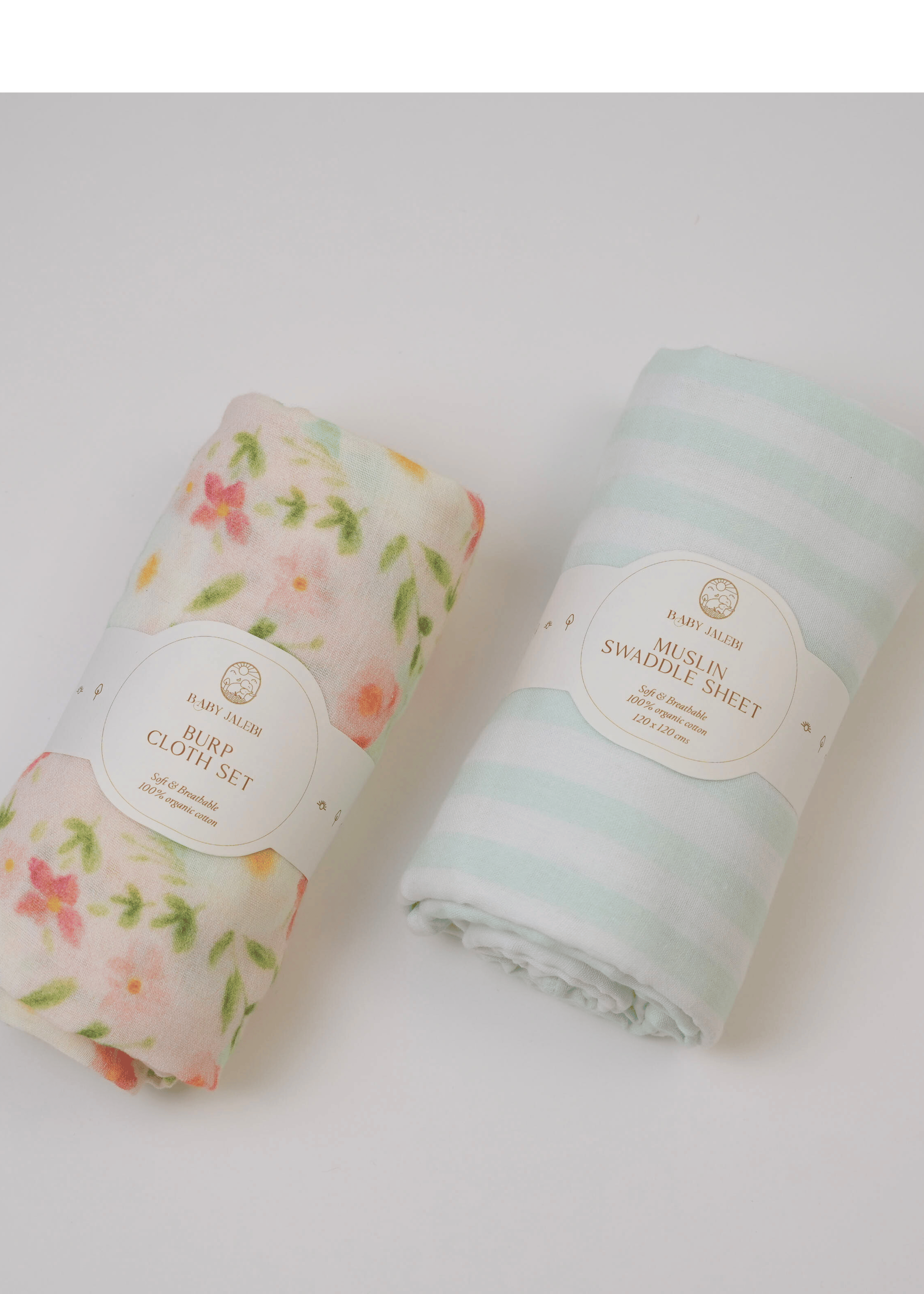 Sayuri Organic Muslin Swaddle Blankets - 2 Pack Soft Baby Swaddles for Newborns | Perfect for Nursery, Swaddling & Photo Shoots