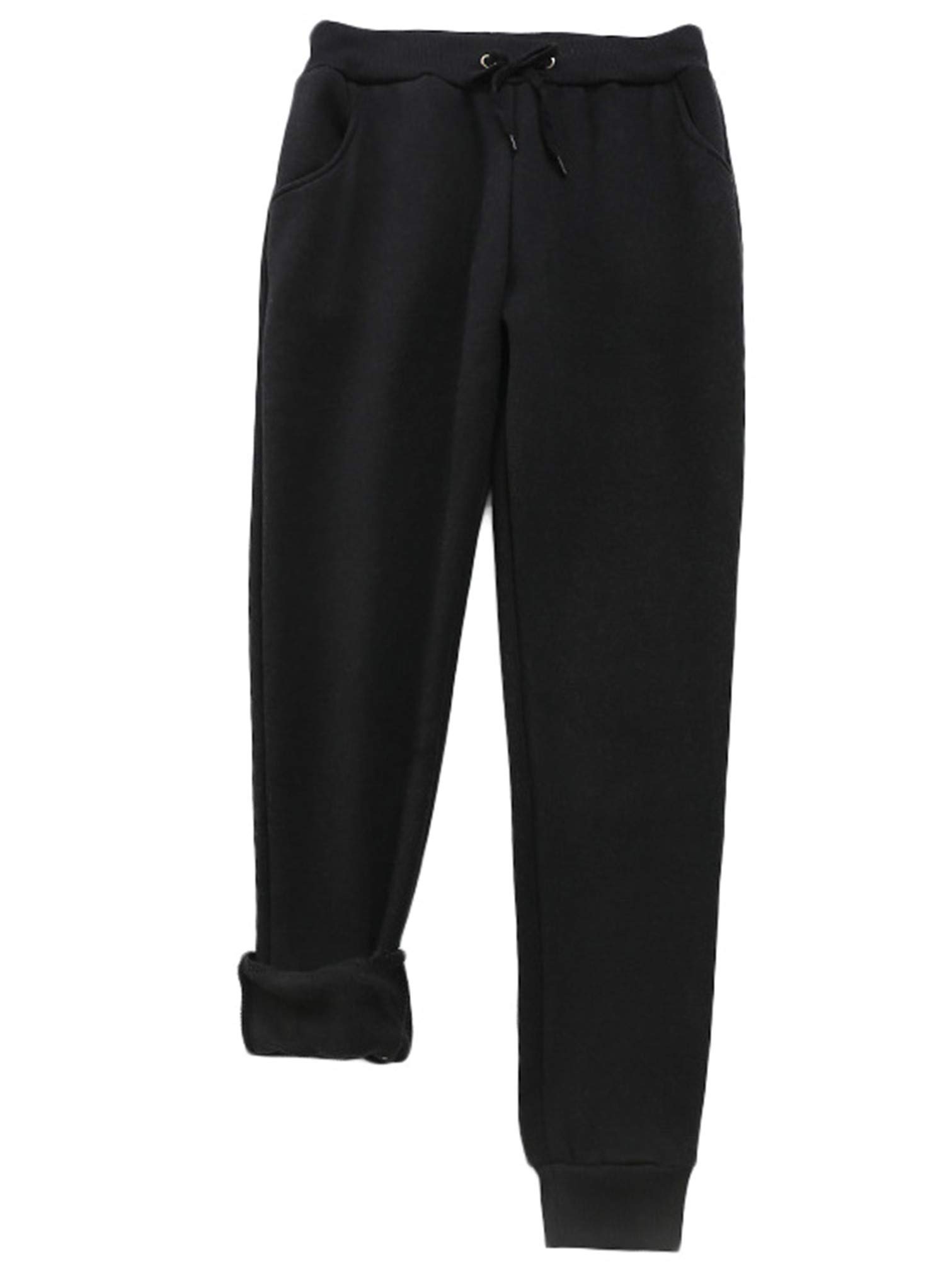 Andongnywell Women's Sherpa Lined Winter Sweatpants - Fleece Lined Joggers, Warm Thermal Track Pants for Cold Weather, Yoga, Lounging & Outdoor Activities