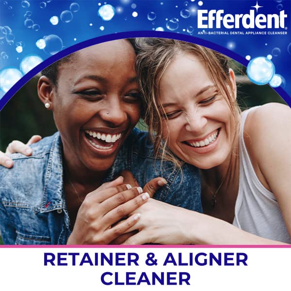 Efferdent Retainer & Denture Cleaning Tablets - 90 Count (Pack of 5) | Minty Fresh Dental Appliance Cleaner for Braces, Night Guards & Aligners | Dentist Recommended for Daily Use at Home or Travel