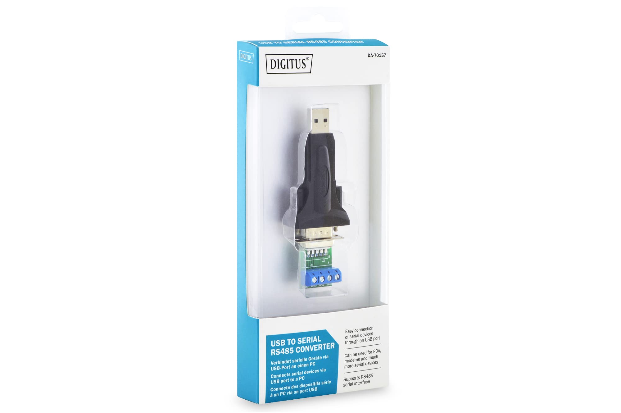 Digitus USB to Serial Adapter Converter - USB 2.0 to RS232 DB9 Cable for Industrial Equipment, POS Terminals, Printers & Legacy Devices - Plug & Play Driver-Free Installation (Windows/Mac/Linux Compatible)