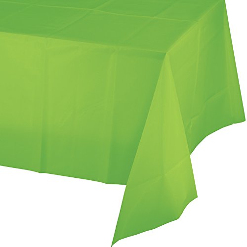 Club Pack of 12 Fresh Lime Green Disposable Plastic Banquet Table Covers 108 Inch - Perfect for Parties, Weddings & Events
