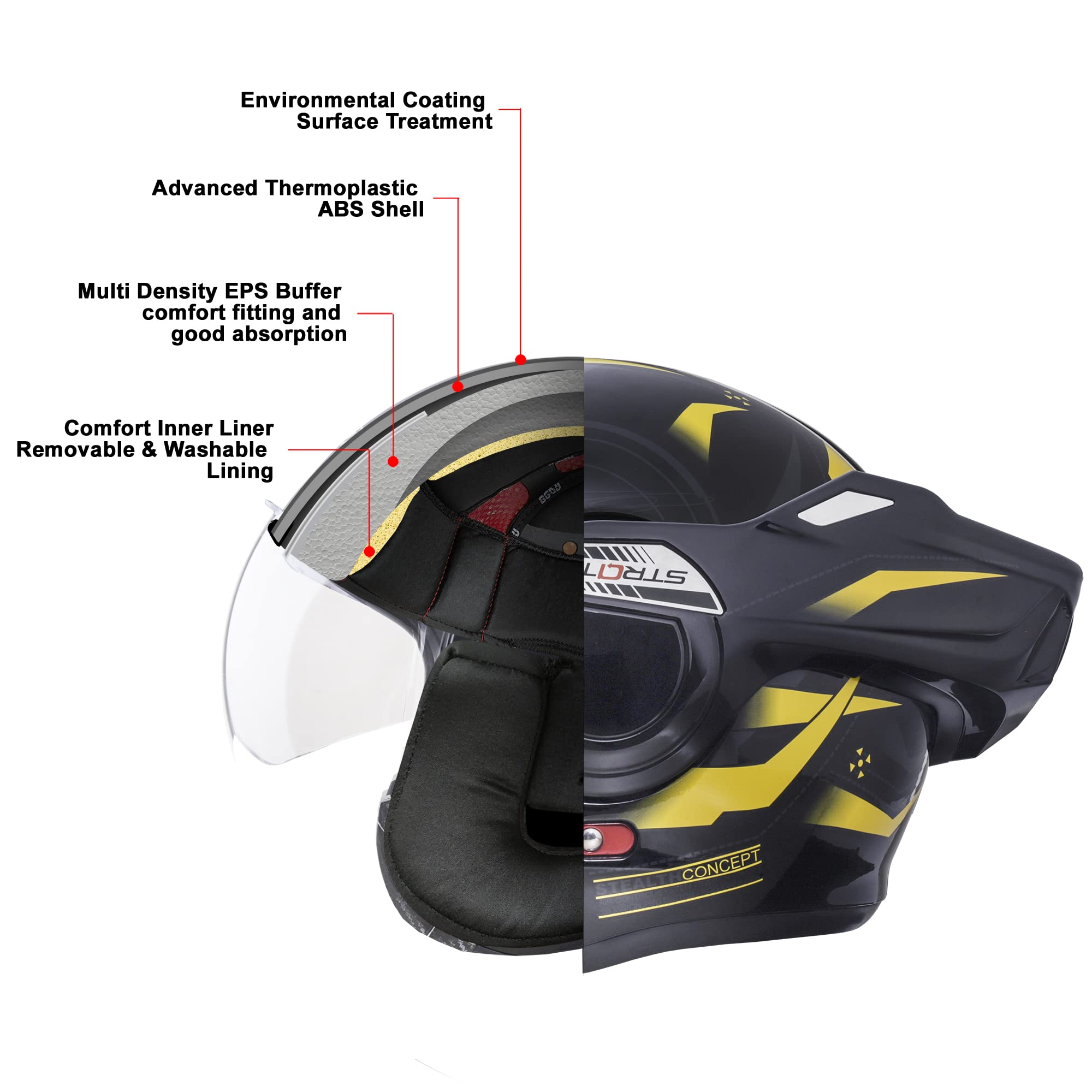 BEON DOT Approved Full Face Motorcycle Helmet for Men & Women - 2-in-1 Flip-Up Modular Helmet with Dual Visors, Pilot Style Design (S-XXL) - Perfect for Commuting, Touring & Urban Riding