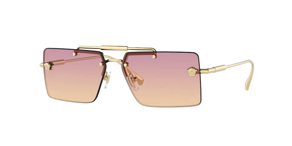 Versace VE2245 Women's Designer Rectangle Sunglasses with UV Protection - Includes Free iWear Eyewear Kit | Perfect for Beach, Driving & Fashion Outfits