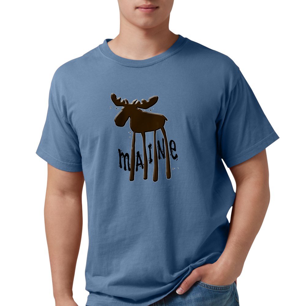 **Maine Moose Graphic T-Shirt for Men - Comfort Colors® Soft Cotton Tee - Casual Wear & Outdoor Activities**    *(Note: 