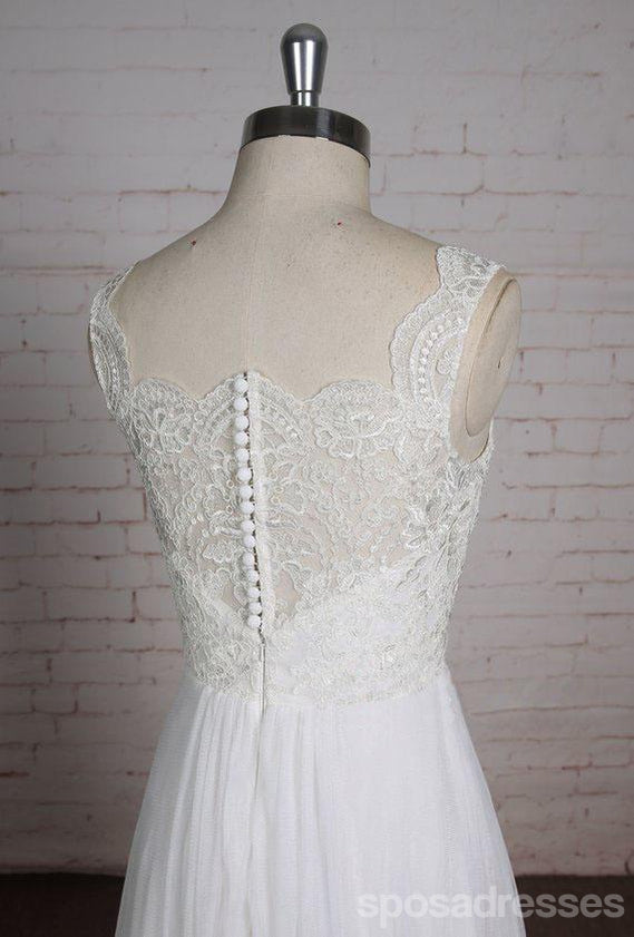 Elegant Lace Straps See-Through A-Line Wedding Dress - WD399 | Perfect for Bridal, Prom, and Formal Events