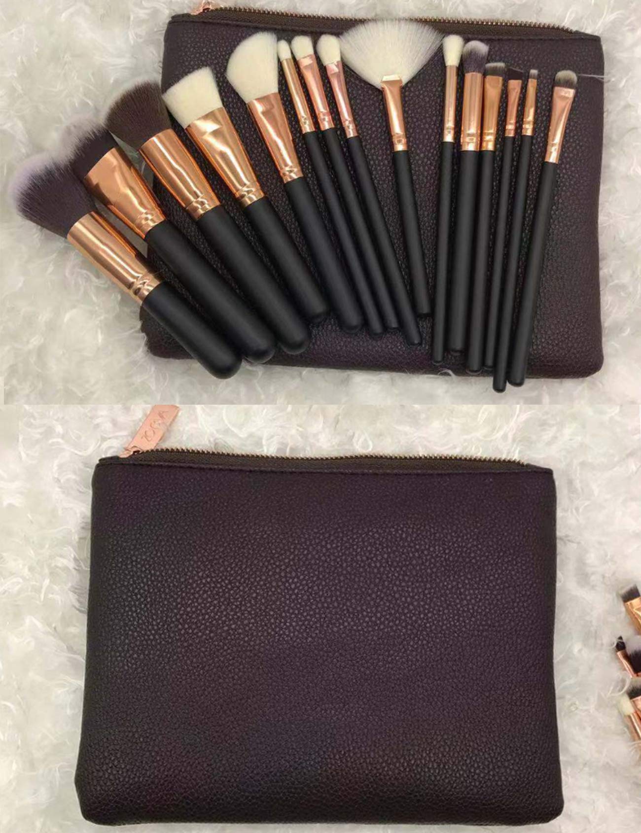 Professional 10-Piece Makeup Brush Set for Face & Eyes - Soft Pink with Travel Pouch | Perfect for Travel, Home Use & Professional Makeup Artists
