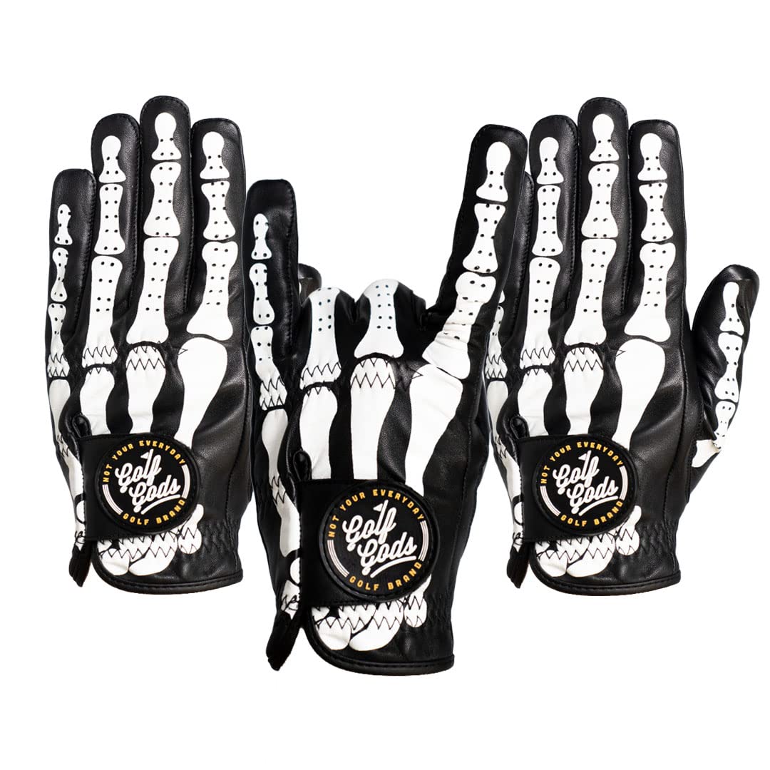 Golf Gods - Premium Skeleton Golf Gloves (3 Pack) - Breathable & Durable for Men & Women - Perfect for Driving Range, Practice & Tournament Play