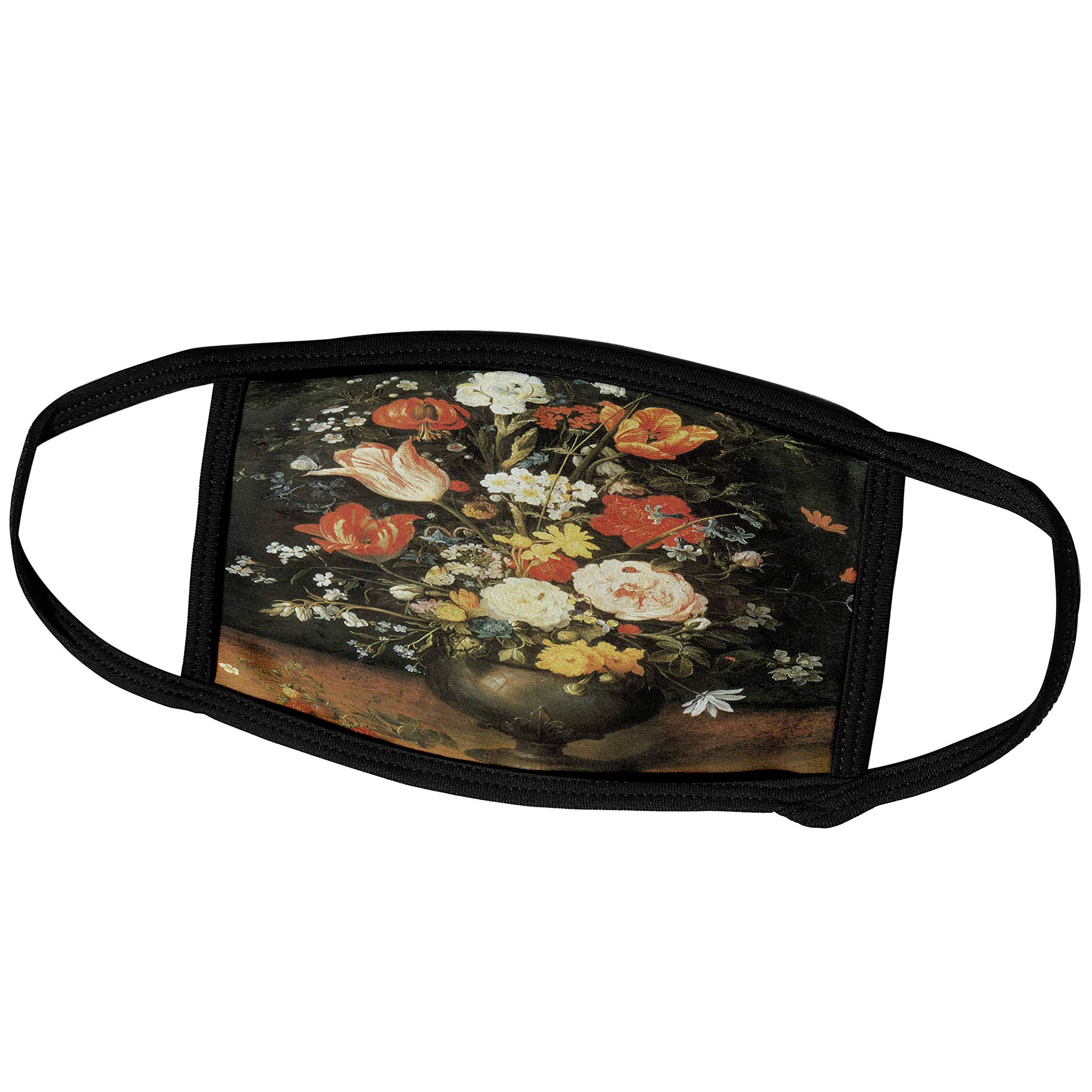 3dRose Jan Brueghel The Younger Metal Vase Flower Still-Life Art Face Cover - Protective Mask for Home Decor, Office & Art Lovers