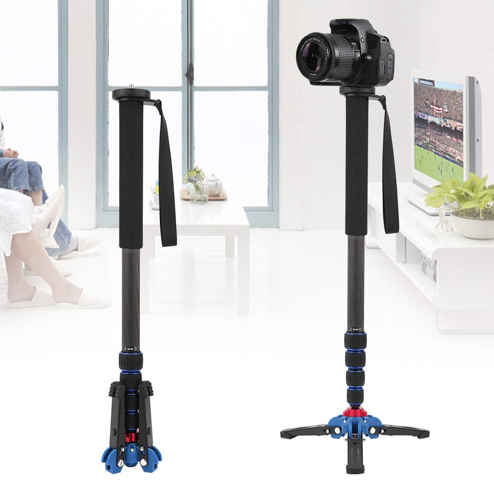 Carbon Fiber Monopod with Feet - 5-Section Telescopic Camera Monopod Tripod for DSLR, Includes Storage Bag & Hex Wrench - Perfect for Travel, Sports Photography & Outdoor Shooting