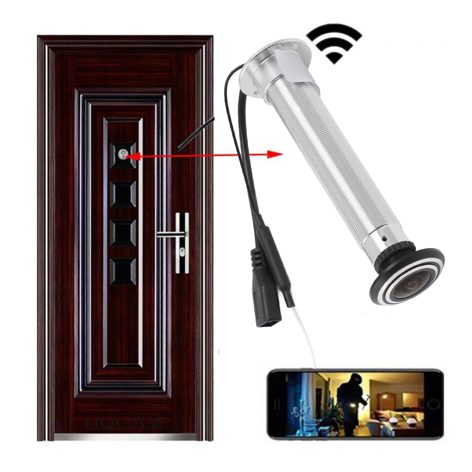 Smart Door Peephole Camera with Motion Detection & 5G Dual Band WiFi - Wireless Security Camera with APP Control for Apartment, Home & Office (Monitor Visitors & Enhance Safety)
